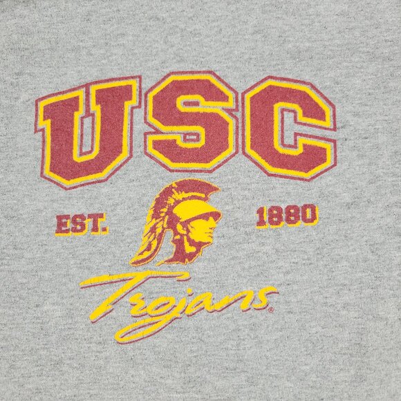 USC Trojans Shirt Men's Small Gray NCAA Logo Graphic Tee Crew Neck Long Sleeve - Picture 2 of 15